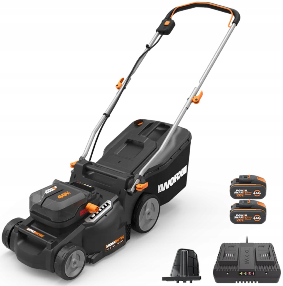 WORX WG737E Akumulátorová kosačka na trávu 2x4Ah 40V 37 cm 40 l
